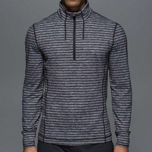 pristine condition Sweat Session 1/2 Zip Rulu Raven Stripe Black/Heathered Black